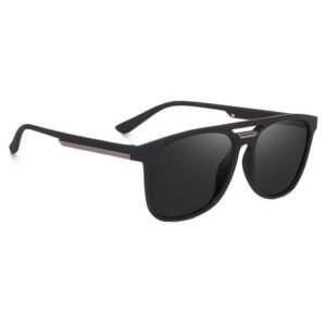 Liza Angel Sunglasses for Men and Women, Retro Style Frame, Black Lenses
