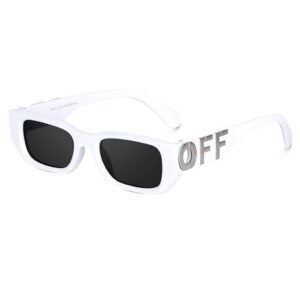 Liza Angel Retro Square Sunglasses, Unisex, White Frame