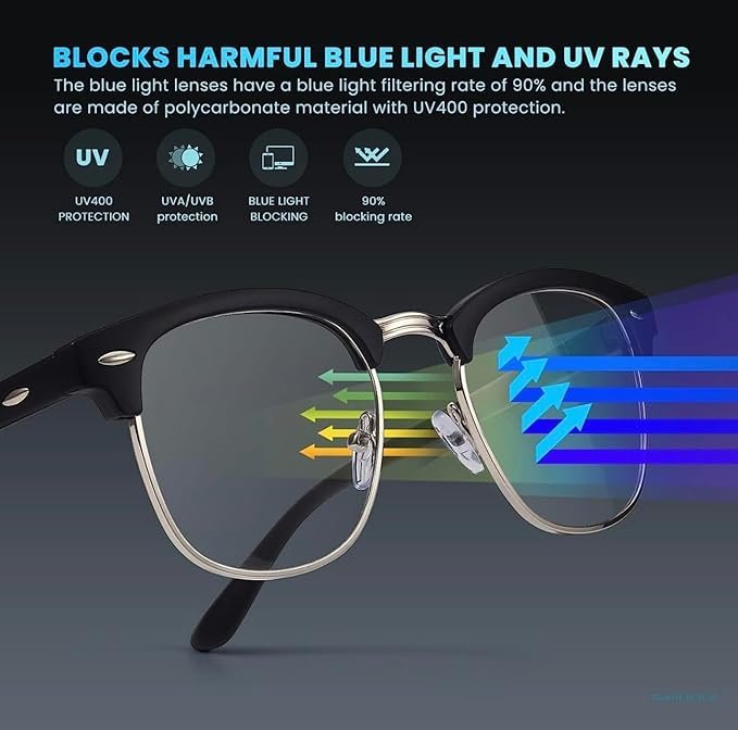 Liza Angel spectacles frames Blue Light Blocking Glasses for Reading, Black, Unisex - Image 4