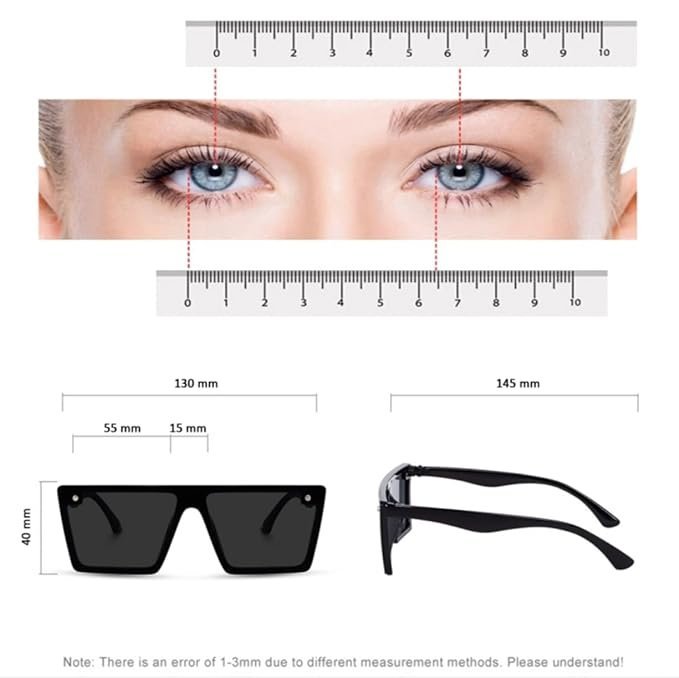 Liza Angel Retro Square Sunglasses, UV Protection, Black Frames, Unisex - Image 5