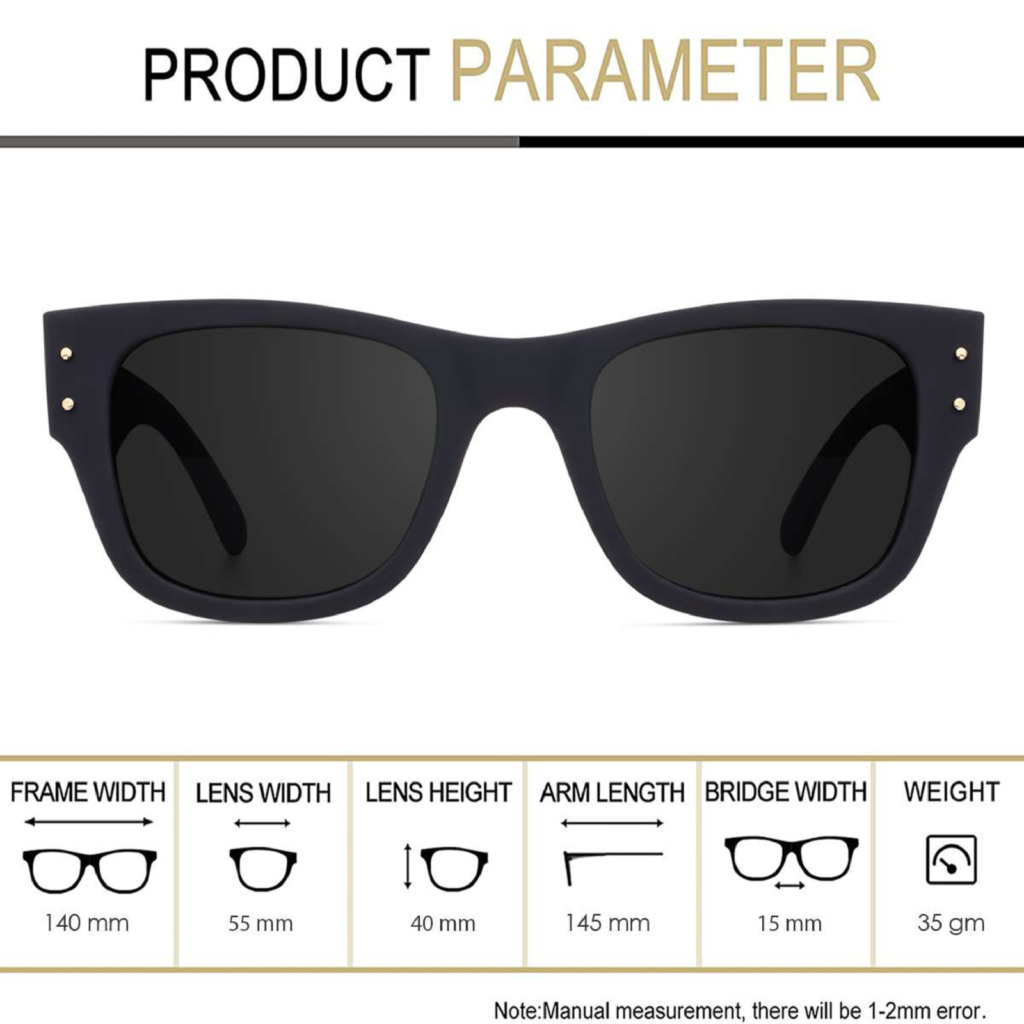 Liza Angel Sunglasses For Men, Full_Rim Strong Build-Quality Suitable Unisex Full Black Shades Rectangle Shape