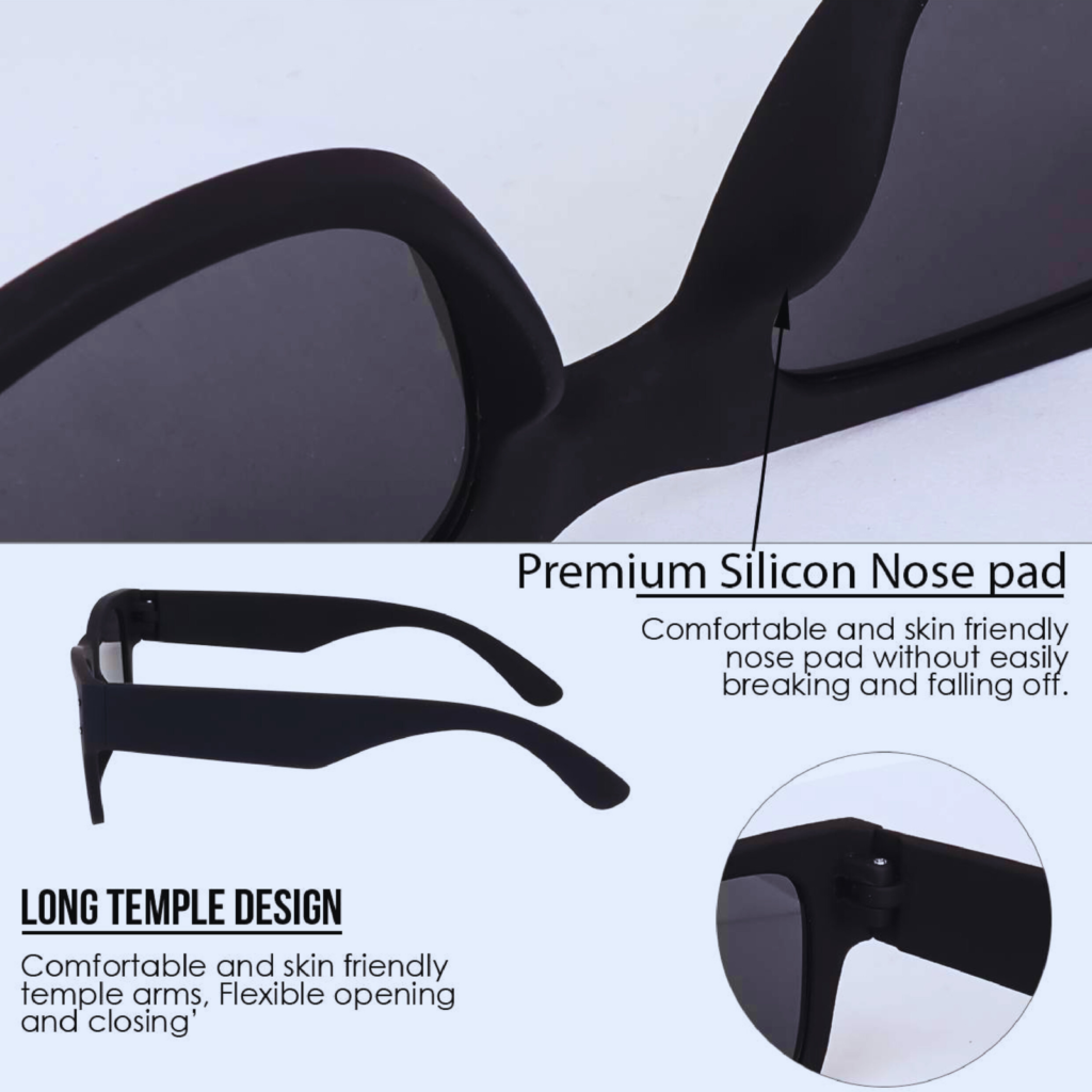 Liza Angel Sunglasses For Men, Full_Rim Strong Build-Quality Suitable Unisex Full Black Shades Rectangle Shape