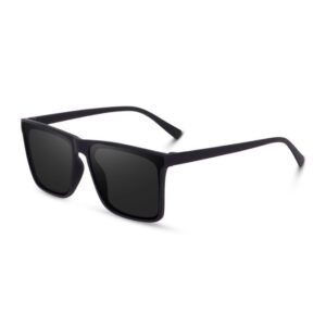 Liza Angel UV Protection, Toughened Glass Lens Butterfly, Over-sized, Rectangular Sunglasses (55)  (For Men & Women, Black)