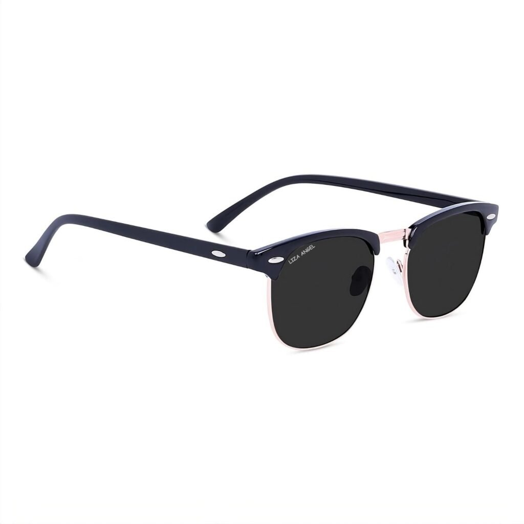 Sunglasses For Men UV Protection Clubmaster Sunglasses (58)  (For Men & Women, Black)