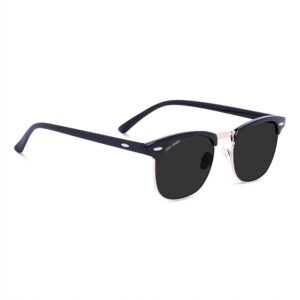 Sunglasses For Men UV Protection Clubmaster Sunglasses (58)  (For Men & Women, Black)