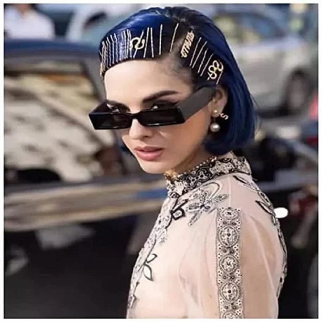 Liza Angel Vintage Narrow Rectangular UV400 Protected Small Frame Inspired MC Stan Stylish Sunglasses (Black)