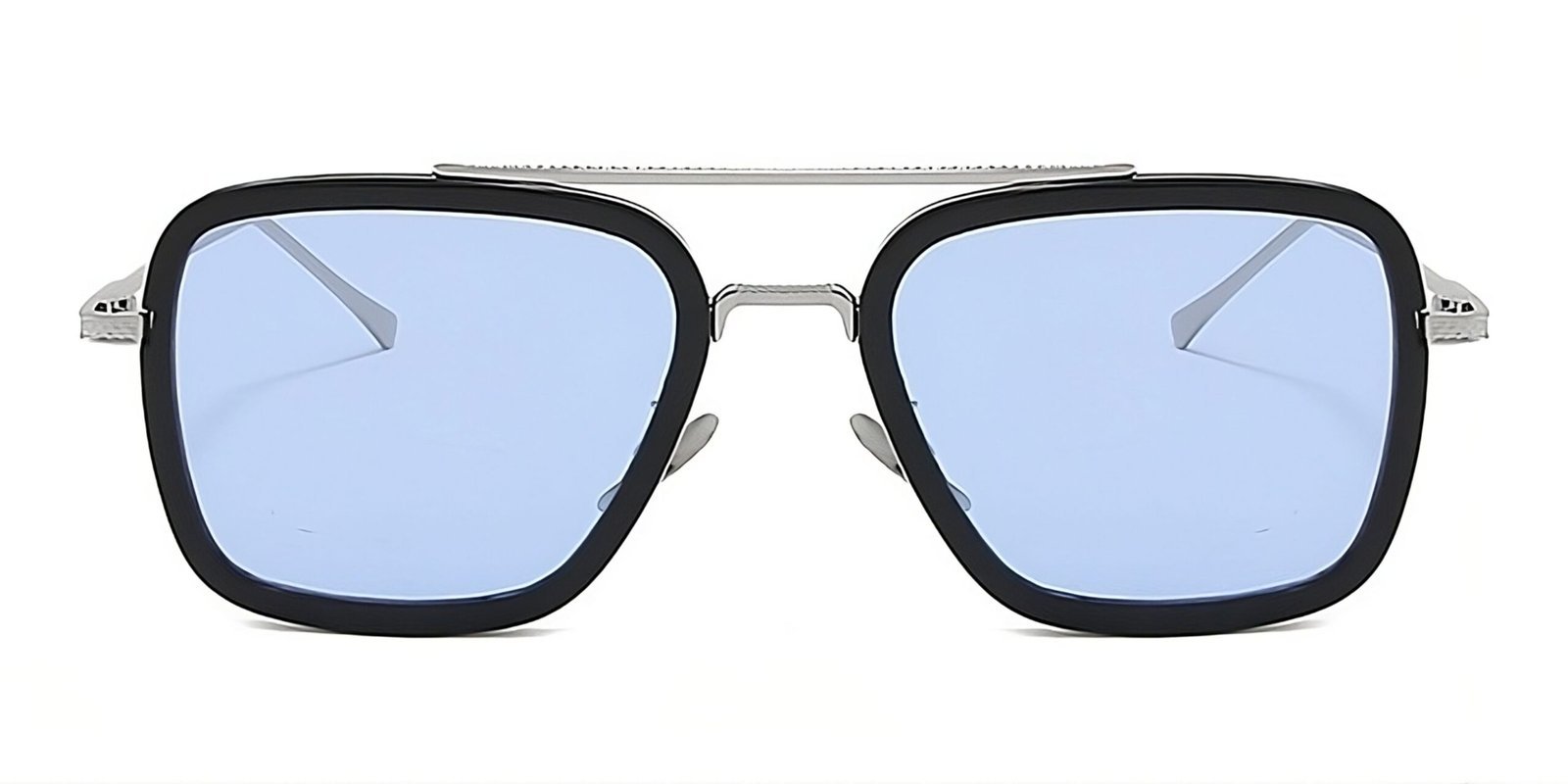 Liza Angel Retro Square Frame Sunglasses for Women, Blue Mirror Lens - Image 2