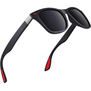 Liza Angel Full Black Square Polarized UV Protection Sunglasses Lightweight Sturdy Matt-Finished Men & Women | Medium | WAY21