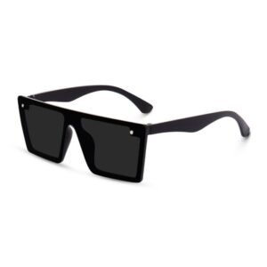 Liza Angel Retro Square Sunglasses, UV Protection, Black Frames, Unisex (Copy)