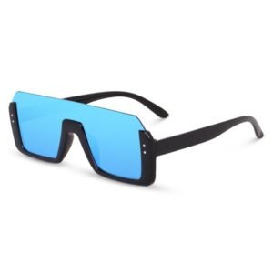 Liza Angel men's sunglass UV Protectino Black Frame SKY Blue Lens
