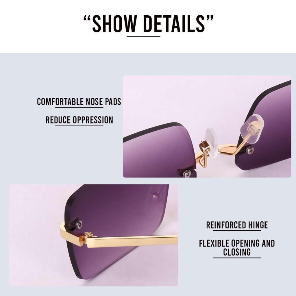 Liza Angel EYEWEAR Unisex Adult Rimless UV Protection Sunglasses