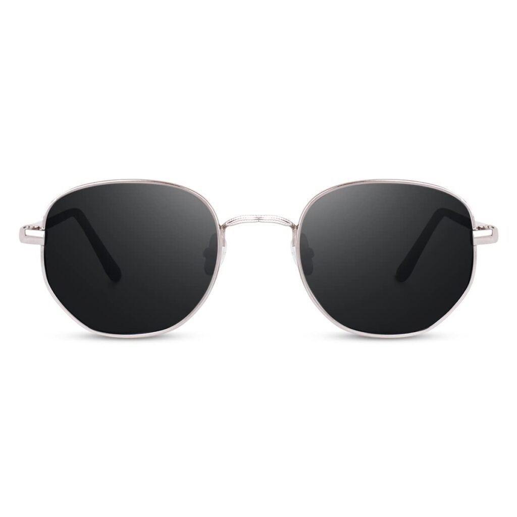 Pathan Sunglasses with UV100%, Silver Frame, Unisex